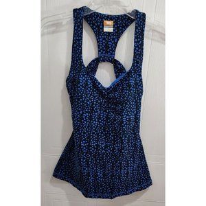 Lucy Power Max Cross Back Soft Tank Top Athletic Yoga Workout Blue Size Small